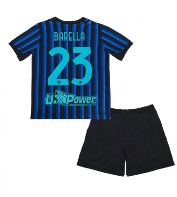 Inter Milan Nicolo Barella #23 Hjemmebanetrøje Børn 2025-26 Kortærmet (+ Korte bukser)
